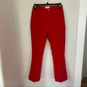 UNIF High Waist Straight Leg Pants Bright Red Women's size 24